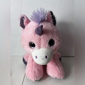 Six flags pink sparkle unicorn stuffed animal